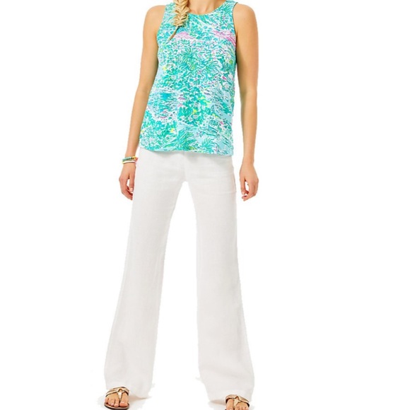 NEW Lilly Pulitzer Kristen Tank Top Gustavia Green Sunshine City - XL - Picture 3 of 13